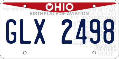 OH license plate GLX2498