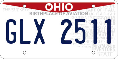 OH license plate GLX2511