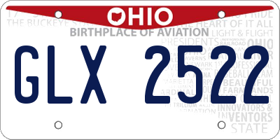 OH license plate GLX2522