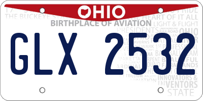 OH license plate GLX2532