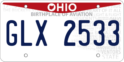 OH license plate GLX2533