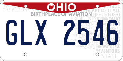 OH license plate GLX2546