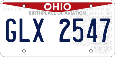 OH license plate GLX2547
