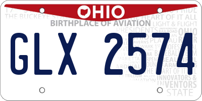 OH license plate GLX2574