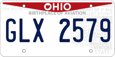 OH license plate GLX2579