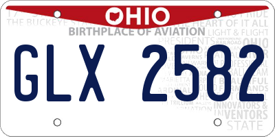 OH license plate GLX2582
