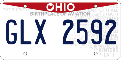 OH license plate GLX2592