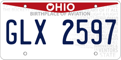 OH license plate GLX2597