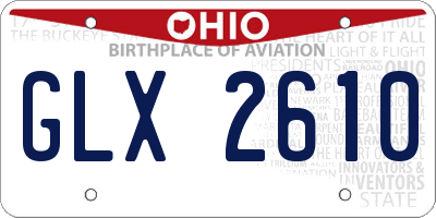 OH license plate GLX2610