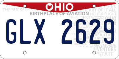 OH license plate GLX2629