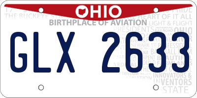 OH license plate GLX2633
