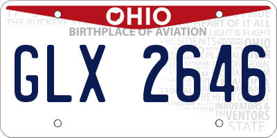 OH license plate GLX2646