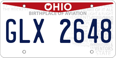 OH license plate GLX2648