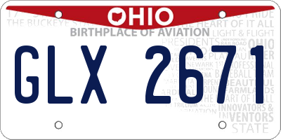 OH license plate GLX2671