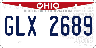 OH license plate GLX2689
