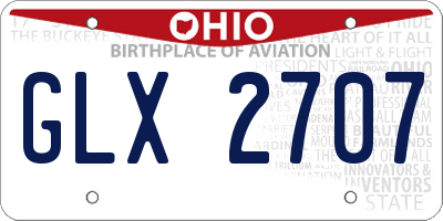 OH license plate GLX2707