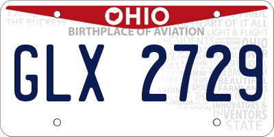 OH license plate GLX2729