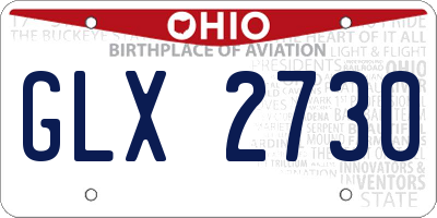 OH license plate GLX2730