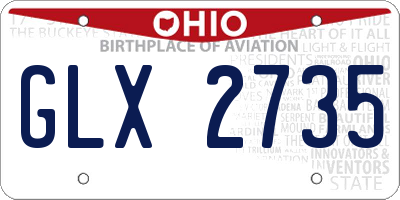 OH license plate GLX2735