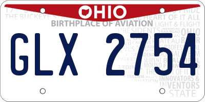 OH license plate GLX2754