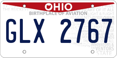 OH license plate GLX2767