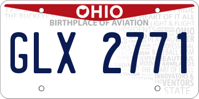 OH license plate GLX2771