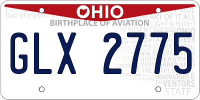 OH license plate GLX2775