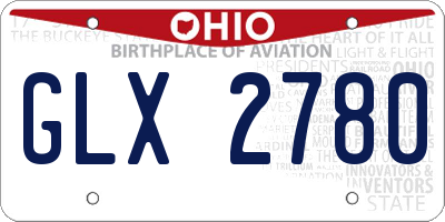 OH license plate GLX2780