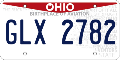 OH license plate GLX2782