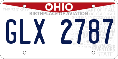 OH license plate GLX2787