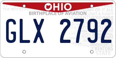 OH license plate GLX2792