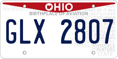 OH license plate GLX2807