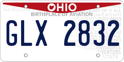 OH license plate GLX2832