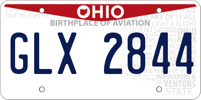 OH license plate GLX2844