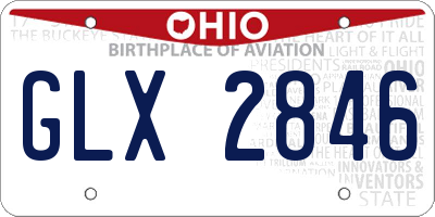OH license plate GLX2846