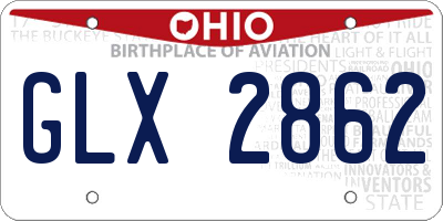 OH license plate GLX2862