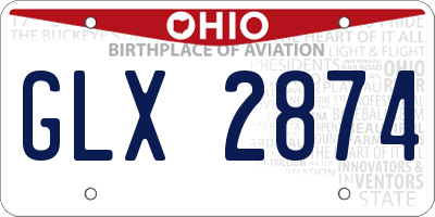 OH license plate GLX2874