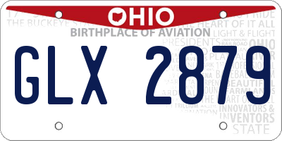 OH license plate GLX2879