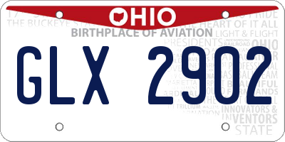 OH license plate GLX2902