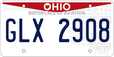 OH license plate GLX2908