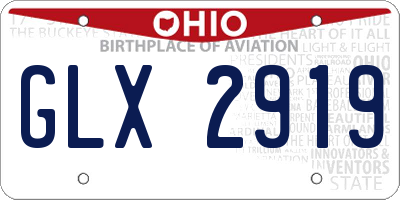 OH license plate GLX2919