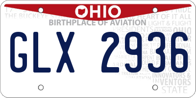 OH license plate GLX2936