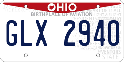 OH license plate GLX2940