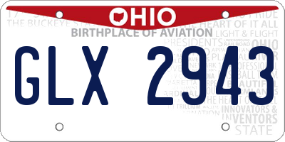 OH license plate GLX2943