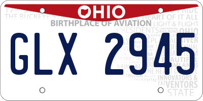 OH license plate GLX2945