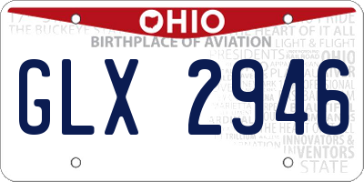OH license plate GLX2946