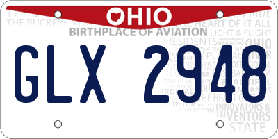 OH license plate GLX2948