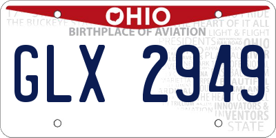 OH license plate GLX2949