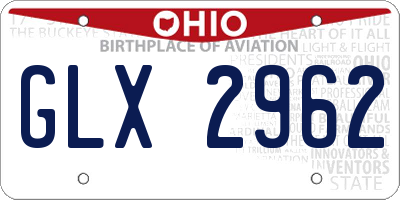 OH license plate GLX2962