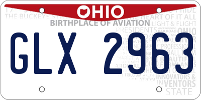 OH license plate GLX2963